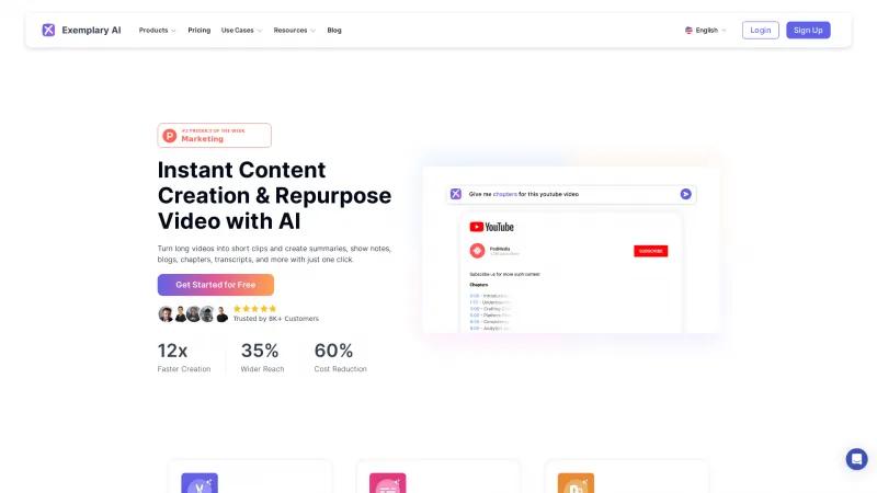 Transforma el contenido de formato largo con una inteligencia artificial ejemplar: El kit de herramientas definitivo para la reutilización de contenido. exemplary