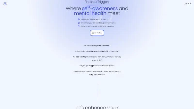 FindYourTriggers: Plataforma de Mejora de la Auto-Consciencia y Salud Mental Potenciada por IA. findyourtriggers