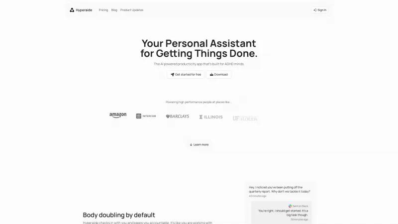 Hyperaide: La aplicación de productividad definitiva impulsada por IA para personas con TDAH. hyperaide