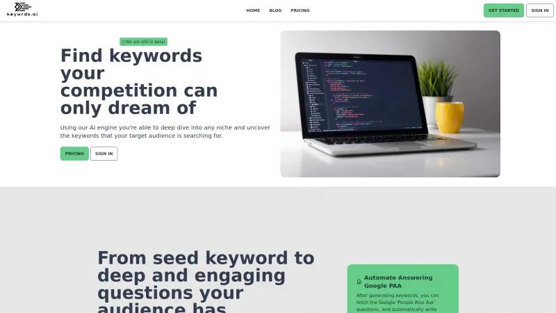 Desbloquea tu potencial SEO con Keywrds.ai: herramienta avanzada de investigación de palabras clave para mejorar la visibilidad en línea. keywrds