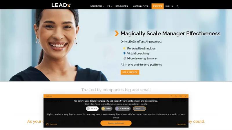 Transforma tu desarrollo de liderazgo con LEADx: herramientas impulsadas por IA para un crecimiento efectivo. leadx