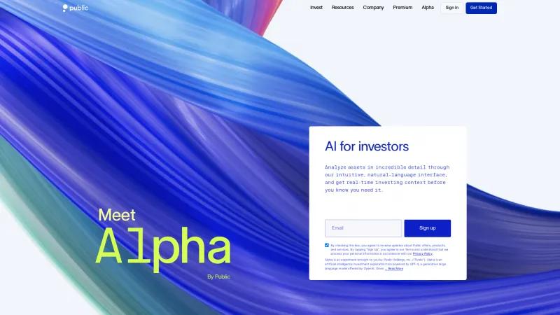 Alpha: Tu copiloto de inversión potenciado por IA para acciones, bonos y criptomonedas. public