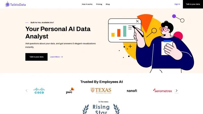 Revoluciona tu análisis de datos con TalktoData AI: respuestas instantáneas y visualizaciones elegantes. talktodata
