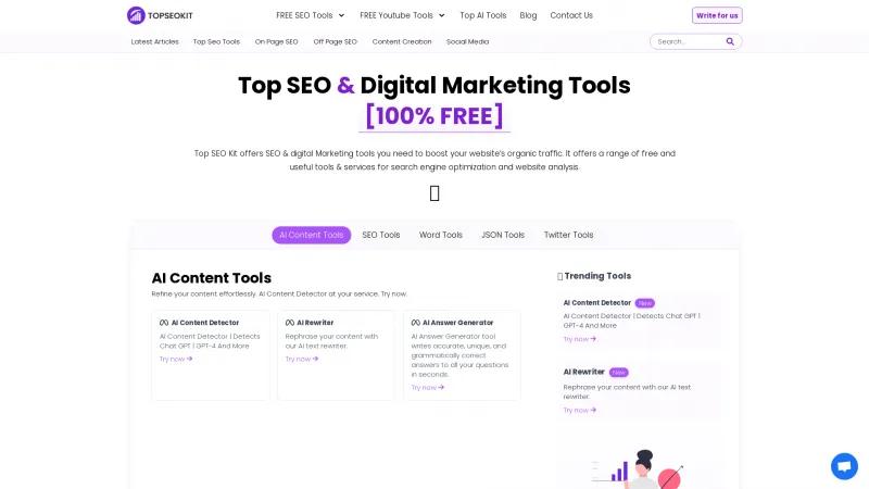 Aumenta tu presencia en línea con el mejor kit de SEO: herramientas gratuitas para un SEO y marketing digital efectivos. topseokit