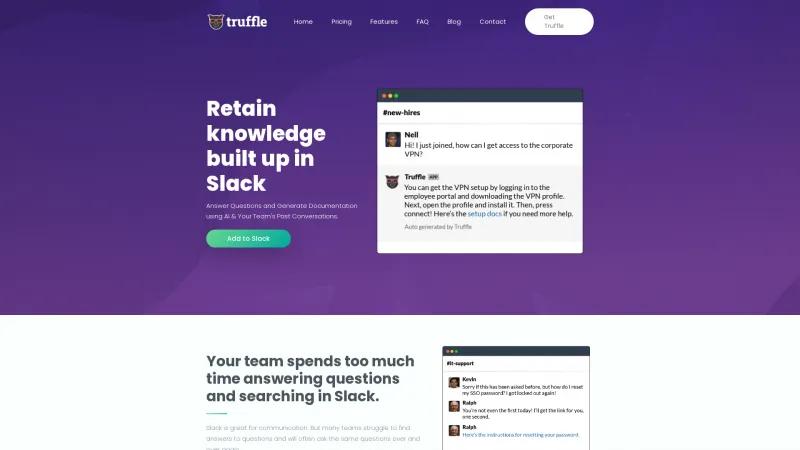 Transforma la comunicación en Slack con Truffle: soluciones impulsadas por inteligencia artificial para una gestión del conocimiento eficiente. truffle