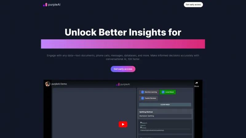 Desbloquea poderosas ideas con purpleAI: inteligencia artificial conversacional avanzada para la interacción con datos. trypurpleai