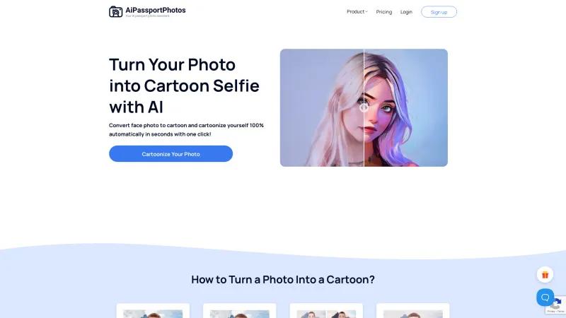 Transforma tus fotos en impresionantes imágenes de dibujos animados con AiPassportPhotos. aipassportphotos