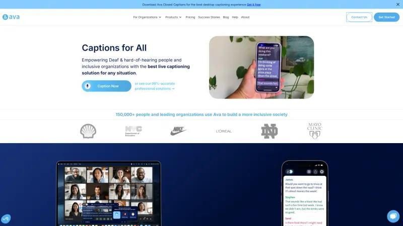 Ava Transcripción y Subtítulos: Soluciones de Accesibilidad Impulsadas por IA para Personas Sordas y con Dificultades Auditivas. ava
