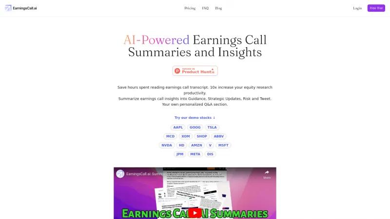 Revoluciona la Investigación de Equidad con EarningsCall.ai: Resúmenes de Llamadas de Resultados Impulsados por IA. earningsdigest