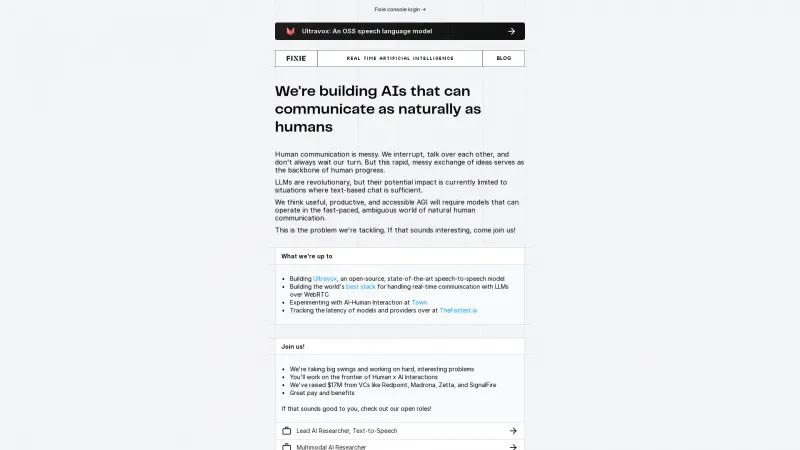 Revolucionando la Comunicación Humana con el Modelo de Voz a Voz Ultravox de Fixie.ai de Código Abierto. fixie