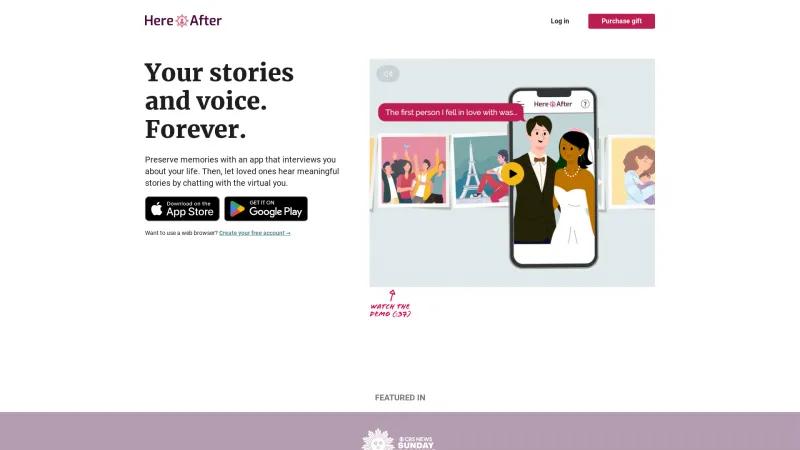 HereAfter AI: La innovadora aplicación interactiva de memoria para preservar tus historias de vida. hereafter
