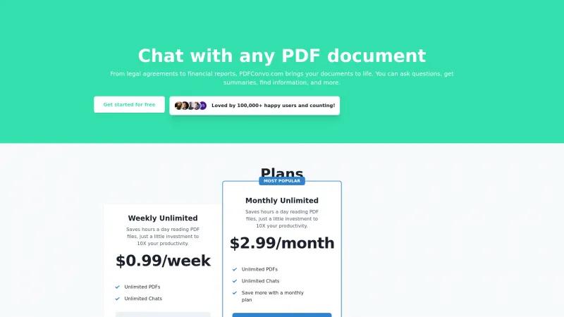 Transforma tu experiencia con PDF con PDFConvo: Involucra, resume y simplifica la gestión de documentos. pdfconvo