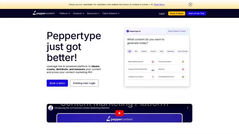 Potencia tu estrategia de marketing de contenidos con Peppertype.ai: la avanzada plataforma de creación de contenido impulsada por inteligencia artificial. peppertype